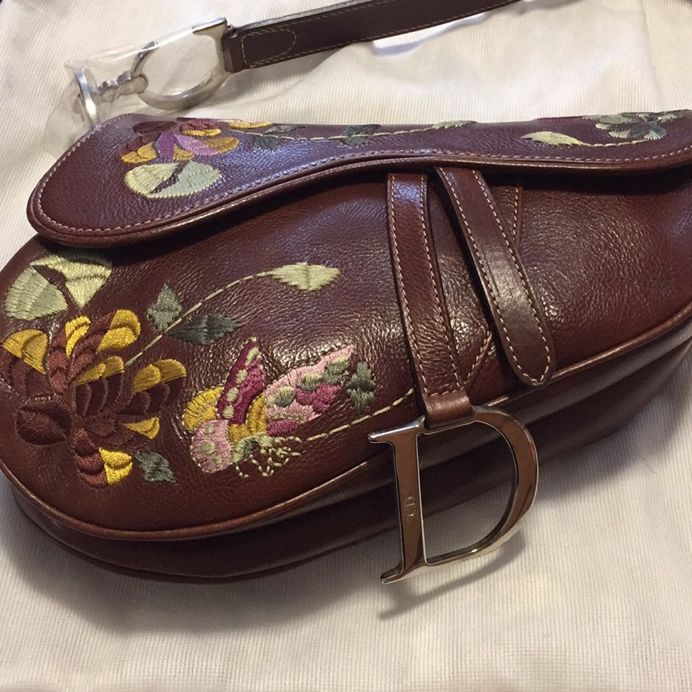 Christian Dior calf embroidered bag